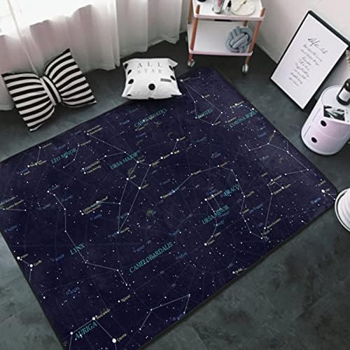 Area Rug Starry Sky Constellation Indoor Anti Slip Waterproof Rectangle Throw Carpet for Children Play, Sofa, Bedroom$$Home Decor, Kitchen, & Other