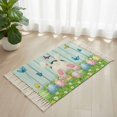 thumbnail image 1 of Area Rug with Tassels 2' x 3', Easter Egg Bunny Tail Butterfly Flower Kitchen Runner Rug for Hallway Bedroom Throw Rugs, Spring Green Leaf Soft Door Mat for Bathroom Entrance Living Room, 1 of 9