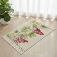 thumbnail image 1 of Area Rug with Tassels 2' x 3', Spring Watercolor Grape Leaves Kitchen Runner Rug for Hallway Bedroom Throw Rugs, Country Vine Retro Linen Soft Door Mat for Bathroom Entrance Living Room, 1 of 9