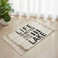 thumbnail image 1 of Area Rug with Tassels 2' x 3', Summer Quotes Lake and Forest Kitchen Runner Rug for Hallway Bedroom Throw Rugs, Farm Wooden Frain Soft Door Mat for Bathroom Entrance Living Room, 1 of 9