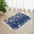 thumbnail image 1 of Area Rug with Tassels 2' x 3', Summer Sea Starfish Coral Shell Kitchen Runner Rug for Hallway Bedroom Throw Rugs, Marine Life on Blue Soft Door Mat for Bathroom Entrance Living Room, 1 of 9