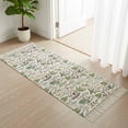 thumbnail image 1 of Area Rug with Tassels 2' x 4', Farm Wildflower Herb Butterfly Kitchen Runner Rug for Hallway Bedroom Throw Rugs, Abstract Floral Leaves Soft Door Mat for Bathroom Entrance Living Room, 1 of 9