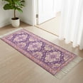 thumbnail image 1 of Area Rug with Tassels 2' x 4', Purple Bohemia Ethnic Pattern Kitchen Runner Rug for Hallway Bedroom Throw Rugs, Vintage Boho Geometric Soft Door Mat for Bathroom Entrance Living Room, 1 of 9