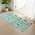 thumbnail image 1 of Area Rug with Tassels 2' x 5', Abstract Map Cartoon Animals Kitchen Runner Rug for Hallway Bedroom Throw Rugs, Blue Ocean Cloud Palm Tree Soft Door Mat for Bathroom Entrance Living Room, 1 of 9