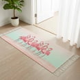 thumbnail image 1 of Area Rug with Tassels 2' x 5', Flamingo Bird on Gradient Background Kitchen Runner Rug for Hallway Bedroom Throw Rugs, Tropical Pink Animals Soft Door Mat for Bathroom Entrance Living Room, 1 of 9