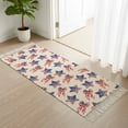 thumbnail image 1 of Area Rug with Tassels 2' x 5', Independence Day Patriotic Stars Bow Kitchen Runner Rug for Hallway Bedroom Throw Rugs, Retro USA Flag Soft Door Mat for Bathroom Entrance Living Room, 1 of 9