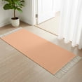thumbnail image 1 of Area Rug with Tassels 2' x 5', Peach Pink Watercolor Kitchen Runner Rug for Hallway Bedroom Throw Rugs, Solid Color Soft Door Mat for Bathroom Entrance Living Room, 1 of 9