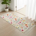 thumbnail image 1 of Area Rug with Tassels 2' x 5', Spring Country Flowers Kitchen Runner Rug for Hallway Bedroom Throw Rugs, Watercolor Farm Floral Art Soft Door Mat for Bathroom Entrance Living Room, 1 of 9