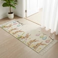 thumbnail image 1 of Area Rug with Tassels 2' x 5', Spring Easter Farm Rabbit Egg Kitchen Runner Rug for Hallway Bedroom Throw Rugs, Rustic Flower Tree on Linen Soft Door Mat for Bathroom Entrance Living Room, 1 of 9