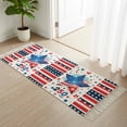 thumbnail image 1 of Area Rug with Tassels 2' x 5', USA 250 Years Independence Day Flag Star Kitchen Runner Rug for Hallway Bedroom Throw Rugs, Red Fireworks Soft Door Mat for Bathroom Entrance Living Room, 1 of 9