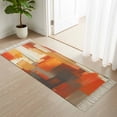 thumbnail image 1 of Area Rug with Tassels 2' x 6', Orange Gradient Graffiti Art Kitchen Runner Rug for Hallway Bedroom Throw Rugs, Abstract Geometric Seamless Soft Door Mat for Bathroom Entrance Living Room, 1 of 9