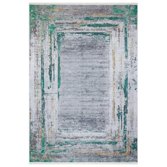 Teal Basketweave Area Rug