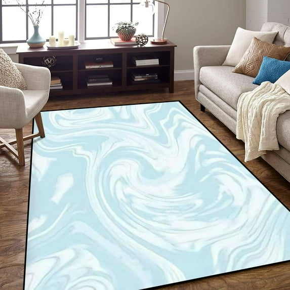 Area Rug Tranquil Blue Colors Repeat Creative Graphic Seamless Paint Ink White Indoor Outdoor Living Room Bedroom Carpet Home Decor Doormat Yoga Mat Patio Floor Mat 4x6ft