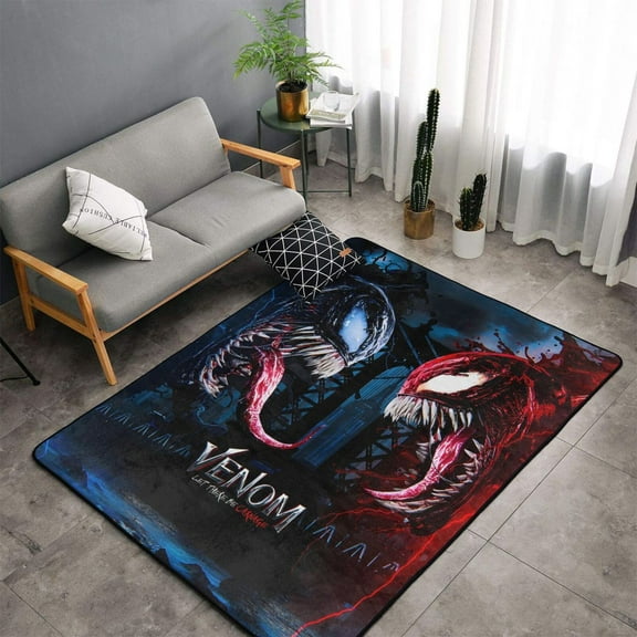 Area Rug Venom Living Room Carpet Bedroom 5x3 Feet Rug Flannel Children Crawling Non-Slip Floor Mat For Kids Playroom Garden Entry Home Decor 60x39 Inch