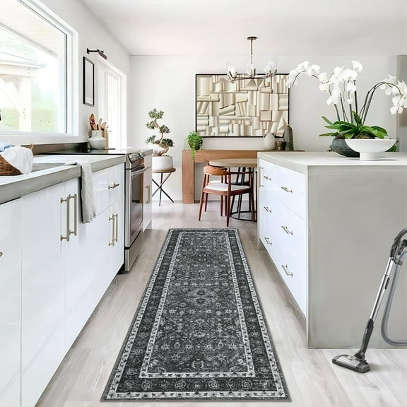 Area Rug,Washable Runner Rug,Vintage Rug for Living Room,Non-Slip Backing Carpet,Soft Stain Resistant Rugs for Bedroom Dining Room