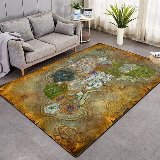 Area Rug World Map Carpet Kids Bedroom Playing Mat Living Room Large Area Rug Playroom Educational A