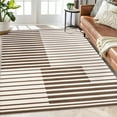 thumbnail image 1 of Area Rug for Living Room 5x7 Washable Geometric Rug Stripe Farmhouse Bohemian Non Slip Ultra Thin Soft Rug for Bedroom Brown, 1 of 5