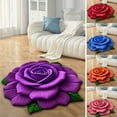 thumbnail image 1 of Area Rug under $5! Xqxayjr 3D Flower Pattern Area Rug, Non-Slip Living Room Carpet, Soft Floor Mat for Bedroom, Modern Home Decor Carpet 50x50cm, 1 of 8