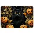Area Rugs 2'×3' NonSlip Door Mat, Halloween Pumpkin Cat Soft Machine