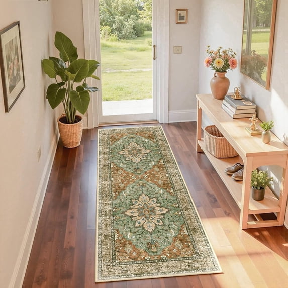 Area Rugs 2'6''x8' Runner Rug Non Slip Washable for Kitchen Hallway ...
