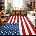 thumbnail image 1 of Area Rugs 2.7'x5', American Flag Carpet Runner Indoor Outdoor Rugs Home Decor Aesthetic, Blue Red USA Flag Non Slip Mats Washable Accent Rug for Living Room Bedroom, 1 of 8