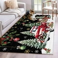 thumbnail image 1 of Area Rugs 2.7'x5', Black Christmas Carpet for Living Room Bedroom Dining Room, Xmas Snowman Truck Snowflake Tree Balls Throw Kitchen Rugs Non Slip Washable Rectangle Indoor Outdoor Rugs, 1 of 8