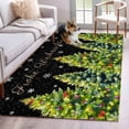 thumbnail image 1 of Area Rugs 2.7'x5', Black Christmas Tree Carpet for Living Room Bedroom Dining Room, Xmas Tree Snowflake Winter Holiday Throw Kitchen Rugs Non Slip Washable Rectangle Indoor Outdoor Rugs, 1 of 8