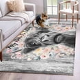 thumbnail image 1 of Area Rugs 2.7'x5', Black Cow Floral Carpet for Living Room Bedroom Dining Room, Grey Ombre Farmhouse Animals Throw Kitchen Rugs Non Slip Washable Rectangle Indoor Outdoor Rugs, 1 of 8