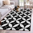 thumbnail image 1 of Area Rugs 2.7'x5', Black Rhombus Carpet for Living Room Bedroom Dining Room, Retro Abstract Geometric Pattern Throw Kitchen Rugs Non Slip Washable Rectangle Indoor Outdoor Rugs, 1 of 8