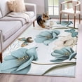 thumbnail image 1 of Area Rugs 2.7'x5', Blue Tulips Carpet for Living Room Bedroom Dining Room, Watercolor Flowers Butterfly Spring Farmhouse Blue Throw Kitchen Rugs Non Slip Washable Rectangle Indoor Outdoor Rugs, 1 of 8
