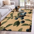 thumbnail image 1 of Area Rugs 2.7'x5', Blueberry Spring Leaves Carpet for Living Room Bedroom Dining Room, Brown Botanical Branches Throw Kitchen Rugs Non Slip Washable Rectangle Indoor Outdoor Rugs, 1 of 8