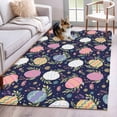 thumbnail image 1 of Area Rugs 2.7'x5', Easter Bunny Carpet for Living Room Bedroom Dining Room, Colorful Eggs Spring Leaves Daisy Navy Blue Throw Kitchen Rugs Non Slip Washable Rectangle Indoor Outdoor Rugs, 1 of 8