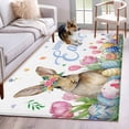 thumbnail image 1 of Area Rugs 2.7'x5', Easter Carpet for Living Room Bedroom Dining Room, Pink Tulip Flowers Spring Watercolor Bunny Floral Throw Kitchen Rugs Non Slip Washable Rectangle Indoor Outdoor Rugs, 1 of 8
