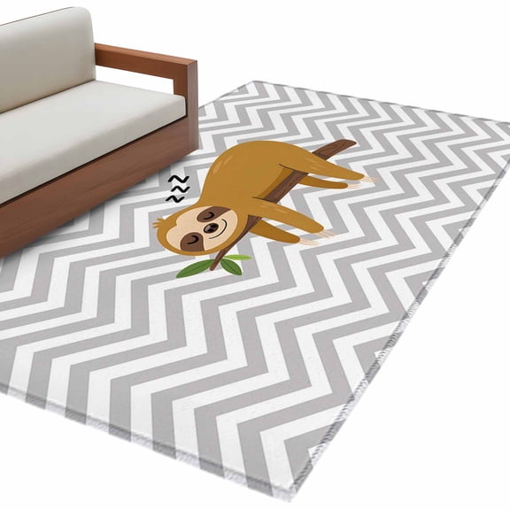 Area Rugs 2.7'x5' Funny Sloth Washable Area Rugs Non-Slip Indoor Floor Mats Carpet for Living Room Bedroom Dining Room