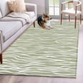 thumbnail image 1 of Area Rugs 2.7'x5', Green Waves Stripes Carpet for Living Room Bedroom Dining Room, Vintage Minimalist Lines Texture Throw Kitchen Rugs Non Slip Washable Rectangle Indoor Outdoor Rugs, 1 of 8