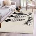 thumbnail image 1 of Area Rugs 2.7'x5', Happy Easter Carpet for Living Room Bedroom Dining Room, Black Plaid Carrots Spring Country Beige Throw Kitchen Rugs Non Slip Washable Rectangle Indoor Outdoor Rugs, 1 of 8