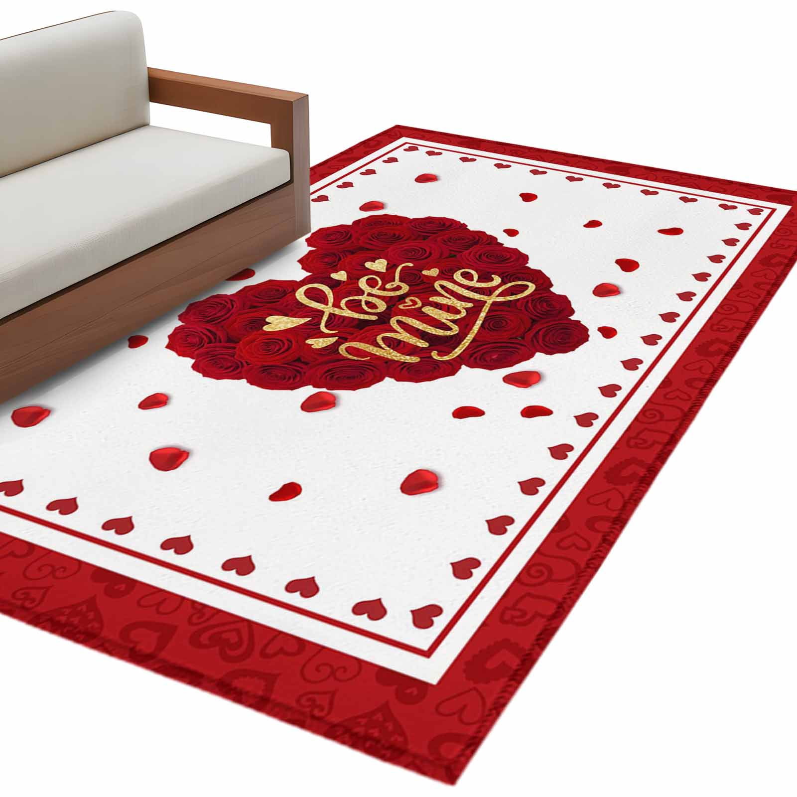 Valentine Rug Area Rugs 2.7'x5' Happy Valentine's Day Washable Area Rugs Non-Slip ...