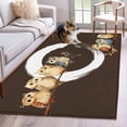 thumbnail image 1 of Area Rugs 2.7'x5', Japanese Style Carpet for Living Room Bedroom Dining Room, Dark Brown Rustic Owl Birds Tree Branches Throw Kitchen Rugs Non Slip Washable Rectangle Indoor Outdoor Rugs, 1 of 8