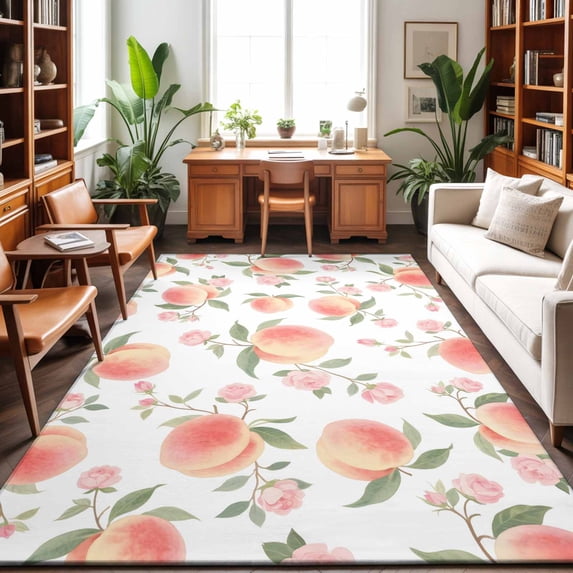 Area Rugs 2.7'x5', Peach Carpet Runner Indoor Outdoor Rugs Home Decor ...