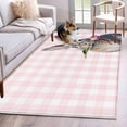 thumbnail image 1 of Area Rugs 2.7'x5', Pink Easter Carpet for Living Room Bedroom Dining Room, Bunny Tulip Checkered Elegant Pastoral Throw Kitchen Rugs Non Slip Washable Rectangle Indoor Outdoor Rugs, 1 of 8