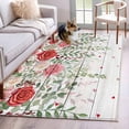 thumbnail image 1 of Area Rugs 2.7'x5', Pink Spring Floral Carpet for Living Room Bedroom Dining Room, Weeping Romantic Flowers Wooden Throw Kitchen Rugs Non Slip Washable Rectangle Indoor Outdoor Rugs, 1 of 8