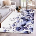 thumbnail image 1 of Area Rugs 2.7'x5', Purple Blooms Floral Carpet for Living Room Bedroom Dining Room, Farmhouse Spring Flowers Botanical Throw Kitchen Rugs Non Slip Washable Rectangle Indoor Outdoor Rugs, 1 of 8