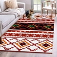 thumbnail image 1 of Area Rugs 2.7'x5', Red Black Boho Carpet for Living Room Bedroom Dining Room, Vintage Abstract Art Ethnic Tribe Throw Kitchen Rugs Non Slip Washable Rectangle Indoor Outdoor Rugs, 1 of 8
