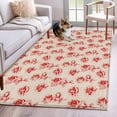thumbnail image 1 of Area Rugs 2.7'x5', Red Floral Carpet for Living Room Bedroom Dining Room, Valentine's Day Roses Flowers Vintage Beige Throw Kitchen Rugs Non Slip Washable Rectangle Indoor Outdoor Rugs, 1 of 8