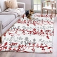 thumbnail image 1 of Area Rugs 2.7'x5', Red Grey Botanical Carpet for Living Room Bedroom Dining Room, Spring Floral Summer Farmhouse Throw Kitchen Rugs Non Slip Washable Rectangle Indoor Outdoor Rugs, 1 of 8