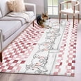 thumbnail image 1 of Area Rugs 2.7'x5', Red Plaid Farmhouse Carpet for Living Room Bedroom Dining Room, Watercolor Cute Country Pigs Checkered Throw Kitchen Rugs Non Slip Washable Rectangle Indoor Outdoor Rugs, 1 of 8