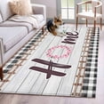 thumbnail image 1 of Area Rugs 2.7'x5', Spring Flowers Carpet for Living Room Bedroom Dining Room, Farmhouse Watercolor Black Plaid Wood Grain Throw Kitchen Rugs Non Slip Washable Rectangle Indoor Outdoor Rugs, 1 of 8