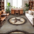 thumbnail image 1 of Area Rugs 2.7'x5', Texas Star Retro Carpet Runner Indoor Outdoor Rugs Home Decor Aesthetic, Country Pentagram Modern Abstract Non Slip Mats Washable Accent Rug for Living Room Bedroom, 1 of 8