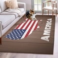 thumbnail image 1 of Area Rugs 2.7'x5', US Independence Day Carpet for Living Room Bedroom Dining Room, Retro American Flag Wood Brown Throw Kitchen Rugs Non Slip Washable Rectangle Indoor Outdoor Rugs, 1 of 8