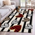 thumbnail image 1 of Area Rugs 2.7'x5', Valentine's Day Carpet for Living Room Bedroom Dining Room, Love Heart Leopard Dots Retro Stripes Throw Kitchen Rugs Non Slip Washable Rectangle Indoor Outdoor Rugs, 1 of 8